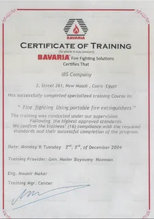 Fire Fighting Solutions Certificate